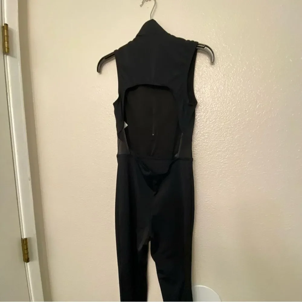 WEISSMAN Dance costume jumpsuit black Zip Front Sleeveless Unitard MT12535 LC
